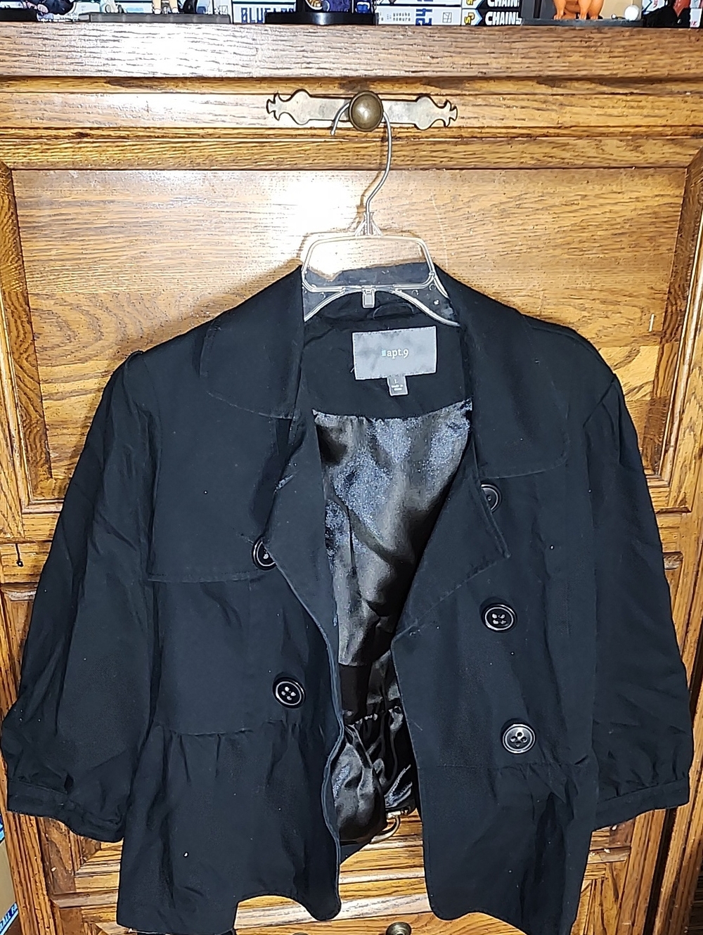 Apt. 9 Black Cropped Double-Breasted Women's Jacket
